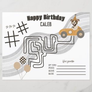 Race Car Hund Reversible Coloring Activity Page