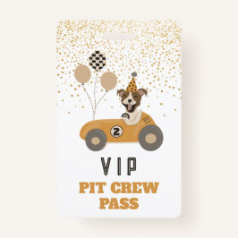 Race Car Hunde Boys Geburtstagsparty VIP Pass Ausweis