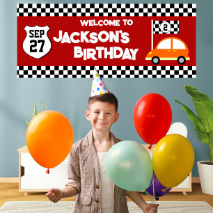 Race Car Kindergeburtstag Party Banner