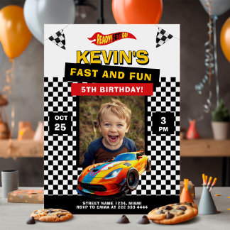 Race Car Kindergeburtstag Party Einladung