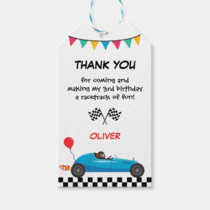 Race Car Kindergeburtstag Party Einladung Grüße Geschenkanhänger