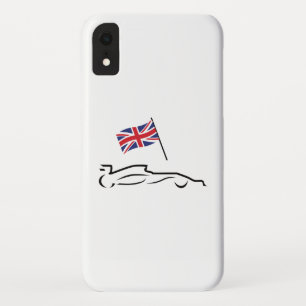 Race Car Line Zeichnend mit britischer Flagge Case-Mate iPhone Hülle