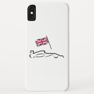 Race Car Line Zeichnend mit britischer Flagge Case-Mate iPhone Hülle