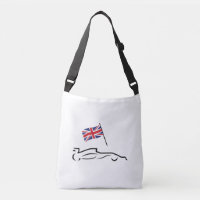 Race Car Line Zeichnend mit britischer Flagge