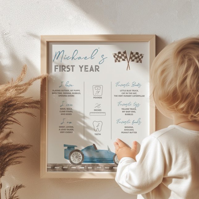 Race Car Milestone-Zeichen Poster (Von Creator hochgeladen)