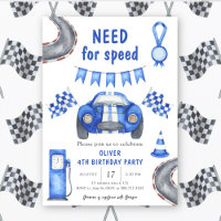 Race Car Neuling für Speed 4. Geburtstag Party