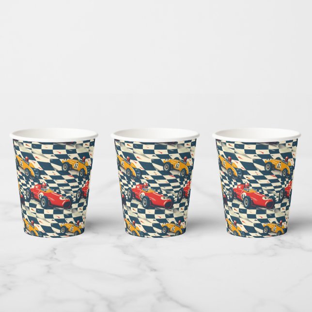 Race Car Paper Cups Birthday Party Pappbecher (Multi)