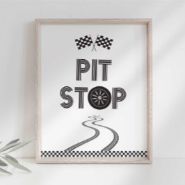 Race Car Party Pit Stopp Sign Fotodruck