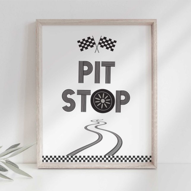 Race Car Party Pit Stopp Sign Fotodruck (Von Creator hochgeladen)