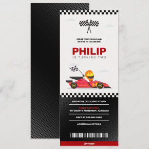 Race Car Racing Boy Birthday Party Ticket Einladung