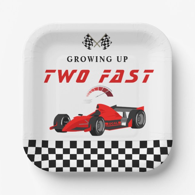 Race Car Racing Geburtstagsparty Napkins Pappteller (Vorderseite)