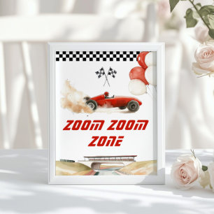 Race Car Red Zoom Zoomzone Geburtstagsspiele Poster