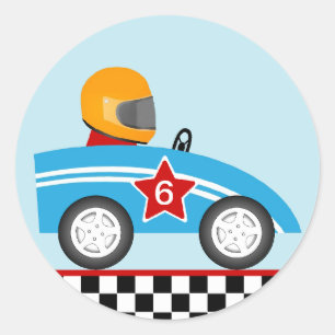 Race Car Round Aufkleber anpassen