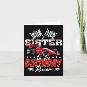 Race Car Schwester der Rennrennfamilie zum Geburts Karte