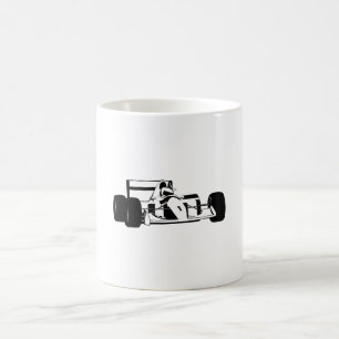 Race Car Silhouette schwarz-weiß Kaffeetasse