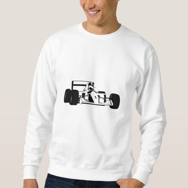 Race Car Silhouette schwarz-weiß Sweatshirt (Vorderseite)