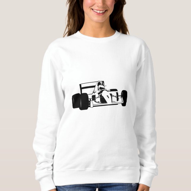 Race Car Silhouette schwarz-weiß Sweatshirt (Vorderseite)