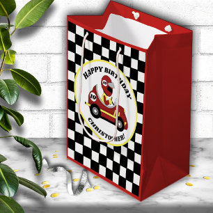 Race Car Thema Geburtstagsparty Personalisiert Mittlere Geschenktüte