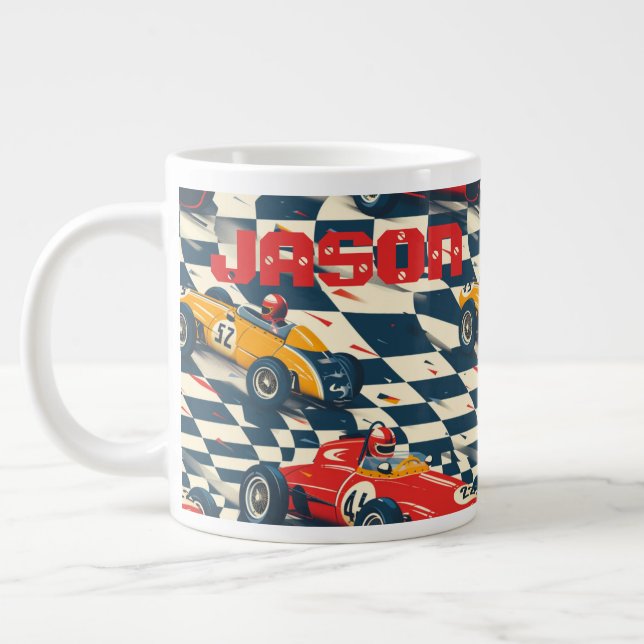 Race Car Themed Coffee Mug Jumbo-Tasse (Links)