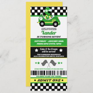 Race Car Ticket Art Geburtstagsparty Einladung