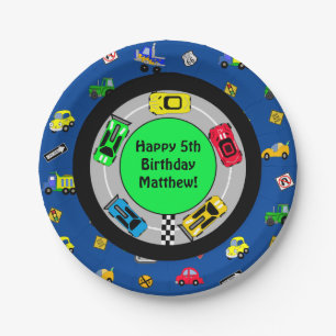 Race Car und Track Themed Boys Geburtstagsparty Pappteller