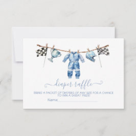 Race Car Wäscheleine Windeleine Raffekarte Einladung