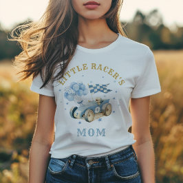 Race Car Watercolor Little Racer Mom Boy Tri-Blend Shirt