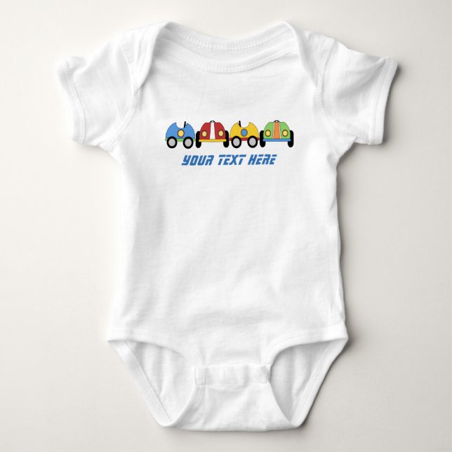 Race Cars Custom Baby Romper Baby Strampler (Vorderseite)