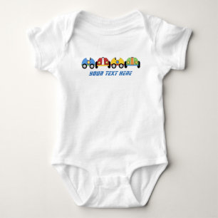 Race Cars Custom Baby Romper Strampler