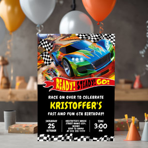 Race Cars Einladung zum Geburtstag