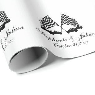 Race Cars Schachbrett Flag Geschenkpapier