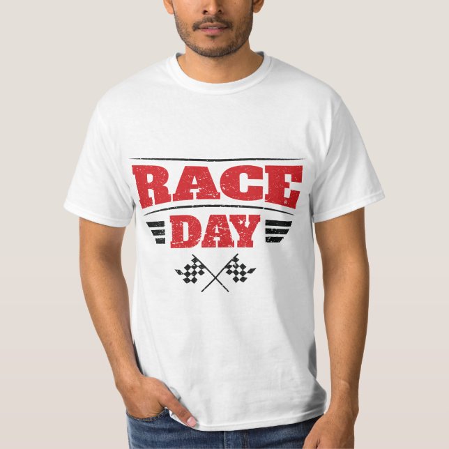 Race Day Car Racing Checkered Flag  T-Shirt (Vorderseite)