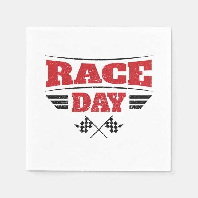 Race Day Checkered Flag Car Racing Medium Gift Bag Serviette (Vorderseite)
