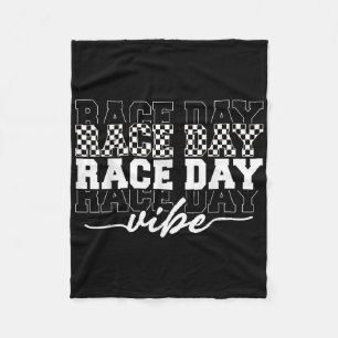 Race Day Vibes Checkered Coquette Bow Car Racing m Fleecedecke
