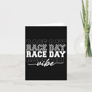 Race Day Vibes Checkered Coquette Bow Car Racing m Karte