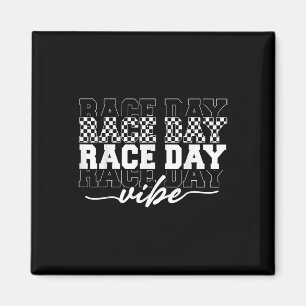 Race Day Vibes Checkered Coquette Bow Car Racing m Magnet