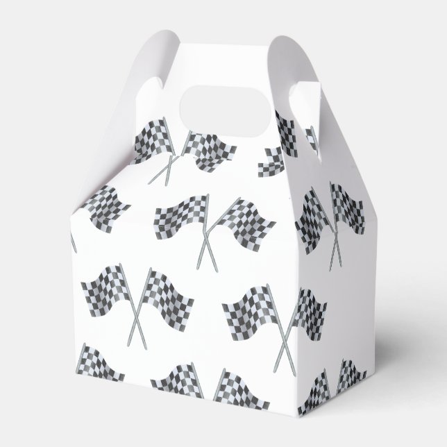 Race Flag Baby Dusche Geschenkschachtel (Vorderseite)