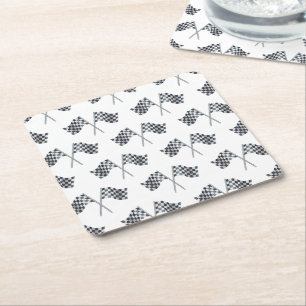 Race Flag Babydusche Napkin Rechteckiger Pappuntersetzer