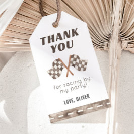 Race Flags Birthday Party Tag, Race Car Danke Geschenkanhänger