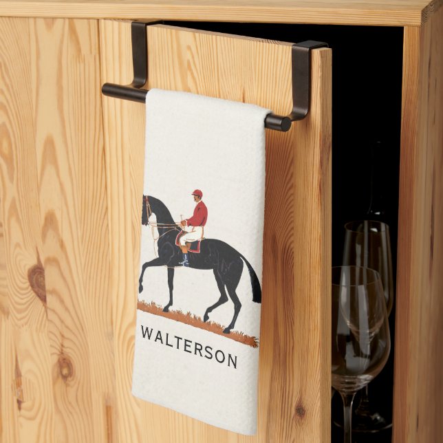 Race Horse Derby Jockey Vintag Style Geschirrtuch (Drittel gefaltet)