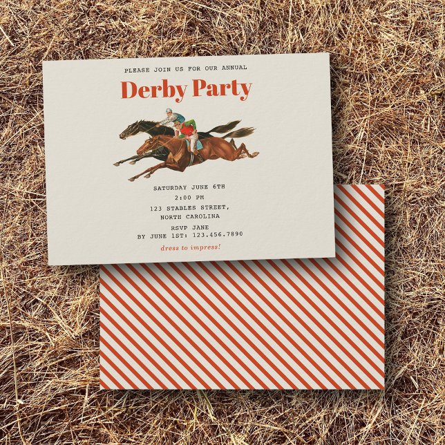 Race Horse Derby Party Equestrian Racing Birthday Einladung (Race Horse Derby Party Equestrian Racing Birthday Invitation)