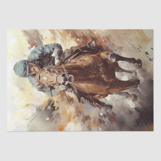 Race Horse Jockey Entschlossenheit Seidenpapier (Vorderseite)