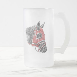 Race Horse Portrait Silks Mattglas Bierglas