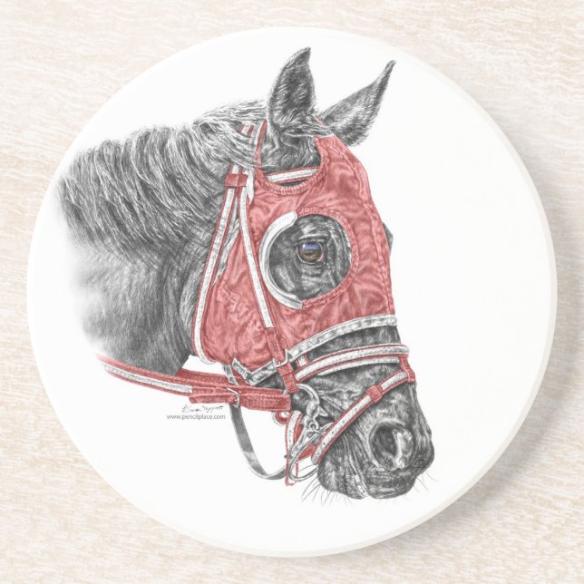 Race Horse Portrait Silks Untersetzer (Vorne)