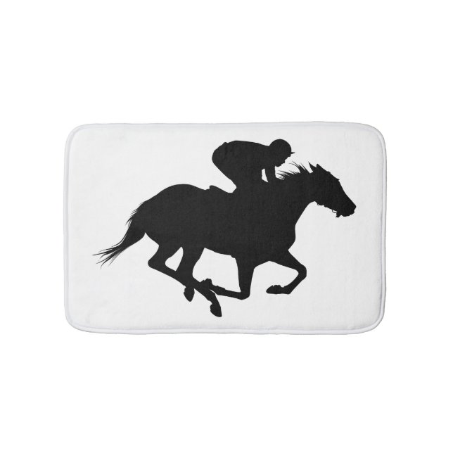 Race Horse Silhouette Badematte (Vorderseite)