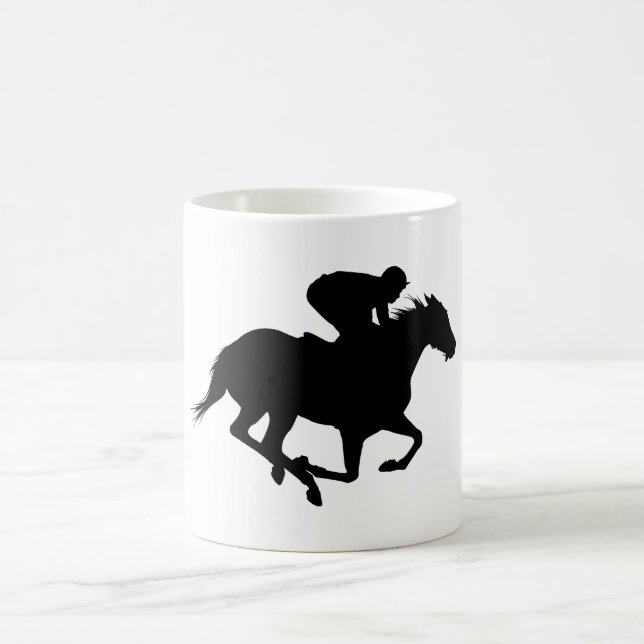 Race Horse Silhouette Kaffeetasse (Mittel)