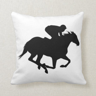 Race Horse Silhouette Kissen