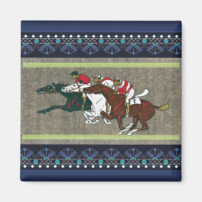 Race Horses Kühlschrankmagnet Magnet (Vorne)