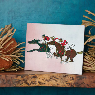 Race Horses Plaque Fotoplatte