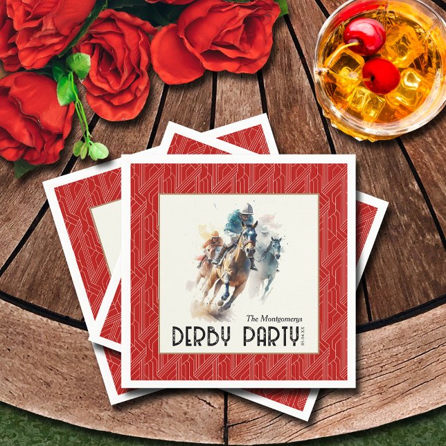 Race Pferdes Derby Party Red Serviette (Race Horses Derby Party Red Napkins)